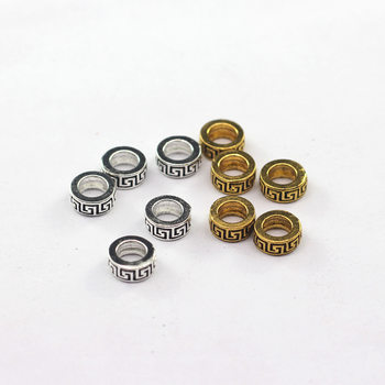 Alloy Large Hole Pattern Separator Deerskin Rope Great Wall Pattern Crystal Bracelet Necklace Separated Beads Bodhi Bracelet with Beads