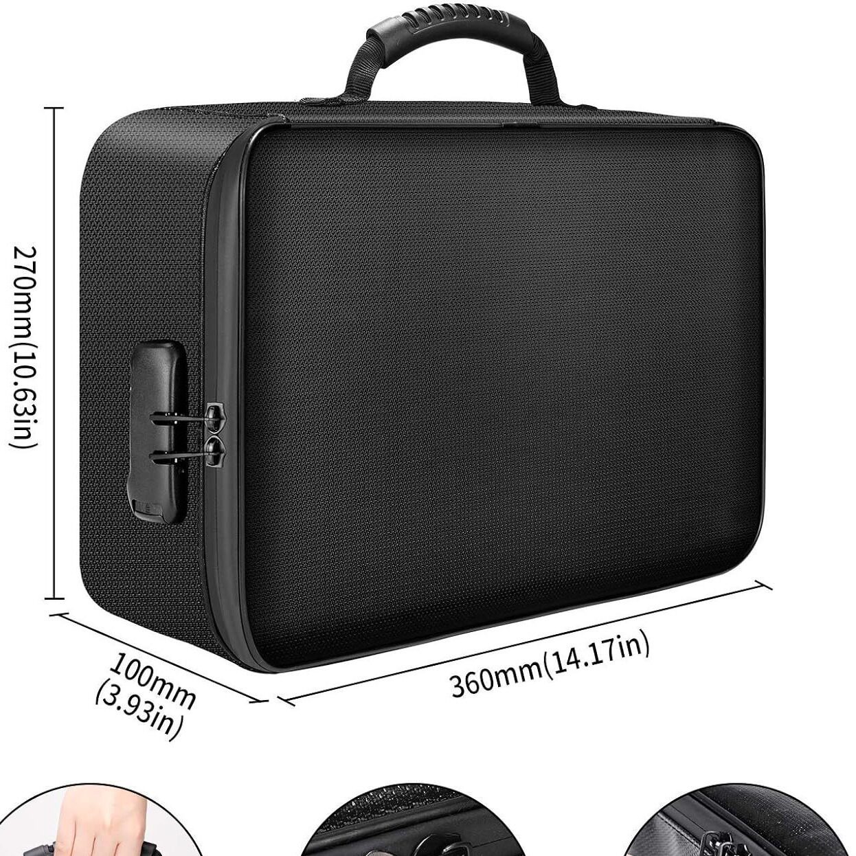 Document Cosmetics Bag Household Multi-Layer Large-Capacity Multi-Function Box Certificate Document Fireproof Passport Cosmetics Bag