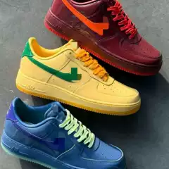 Cross-Border High Quality Putian Shoes Af1 Air Force One Sneakers Men's Patent Leather Candy Blue