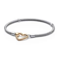 Gold heart shaped spring bracelet