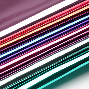 Spot bright mirror PU leather TPU crease-free high-gloss metal film mirror luggage shoe decoration artificial