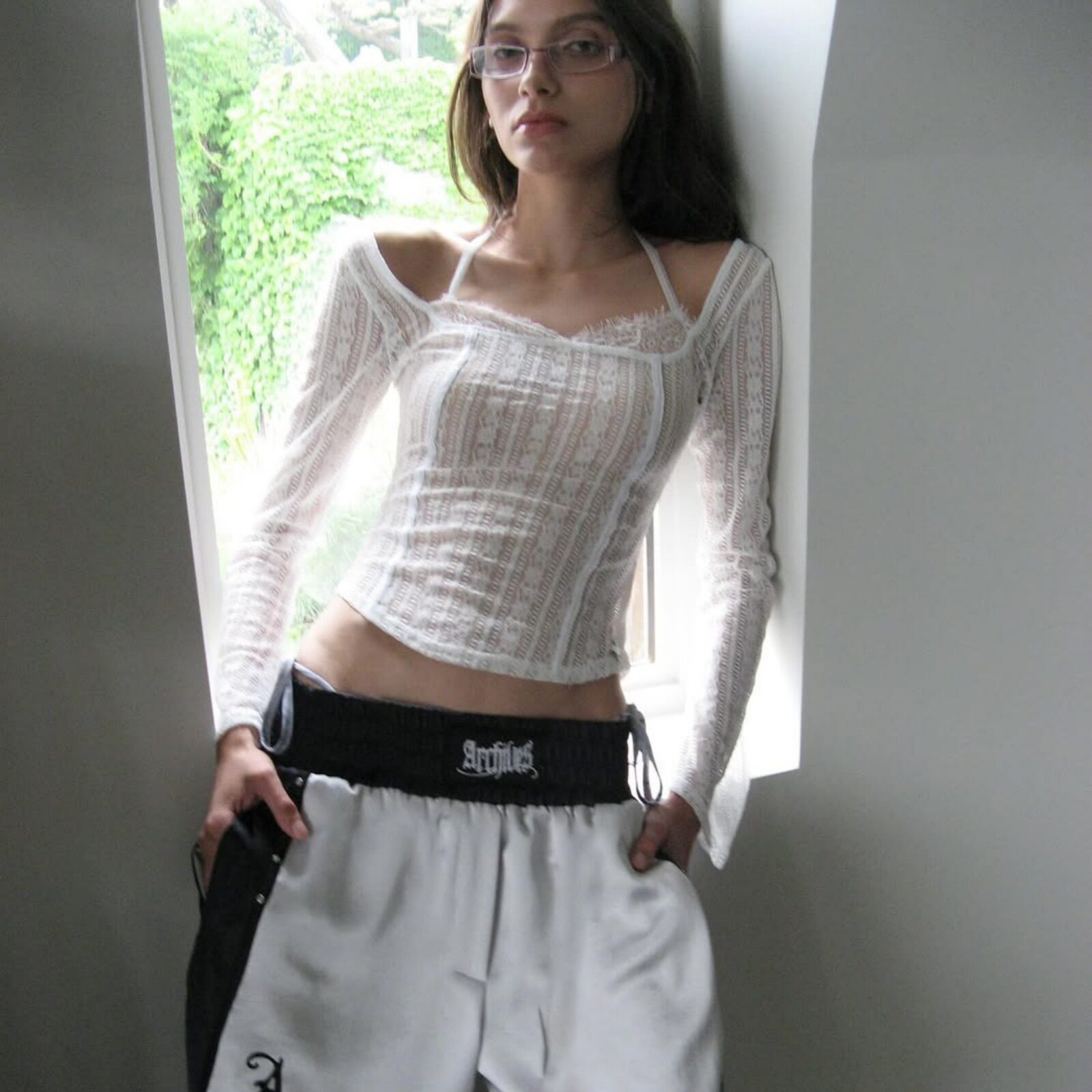 Casual Long Sleeve Crop Top Fashionable Minimalist Versatile Design Autumn Womens Apparel Wholesale Available