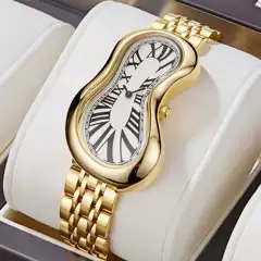 Vintage Crash Melting Distorted Watch for Men and Women, Unique High-Value Ins Waterproof Wristwatch, Popular Export Model