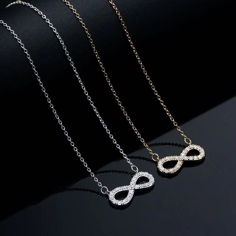 European and American-style Cross-border Simple Lucky 8-character Necklace Accessories Women's Fashion All-match Personality Design High-grade Clavicle Chain