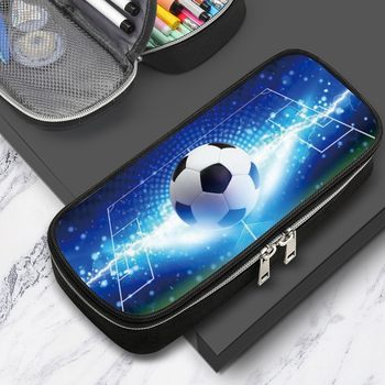 Dropshipping Foreign Trade Internet Celebrity Large-Capacity Football Basketball Pencil Case for Primary School Boys Stationery Box Children's Pencil Case for Women