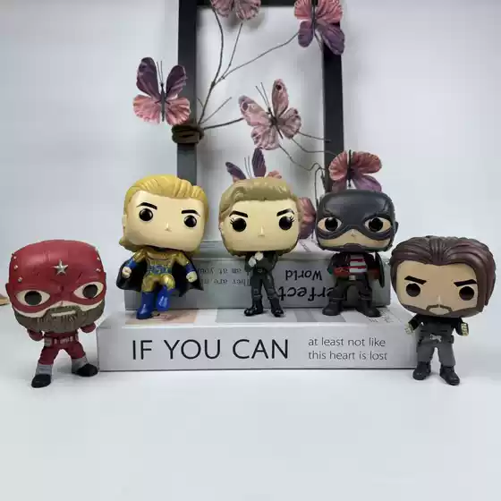 Cross-Border Hot-Selling Marvel Thunder Agents Boxed Figure Winter Soldier Red Guard Q Version Animation Peripherals Wholesale