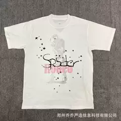 24SS New Sp5der 555555 High Street Cotton Printed High Quality Casual Loose Men and Women Short Sleeves