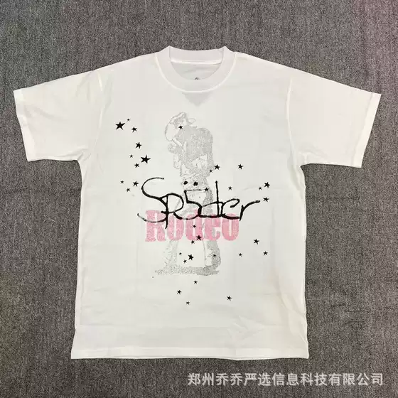 24SS New Sp5der 555555 High Street Cotton Printed High Quality Casual Loose Men and Women Short Sleeves