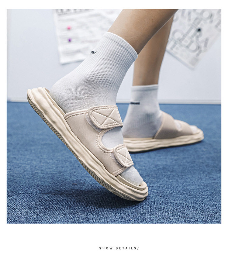 Outwear Men's Simple Comfortable Men's Solid Color Sandals and Slippers Summer Home Bedroom Internet-popular Creative Double Belt Soft Bottom 22 undefined