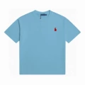 T-shirt sky blue red label