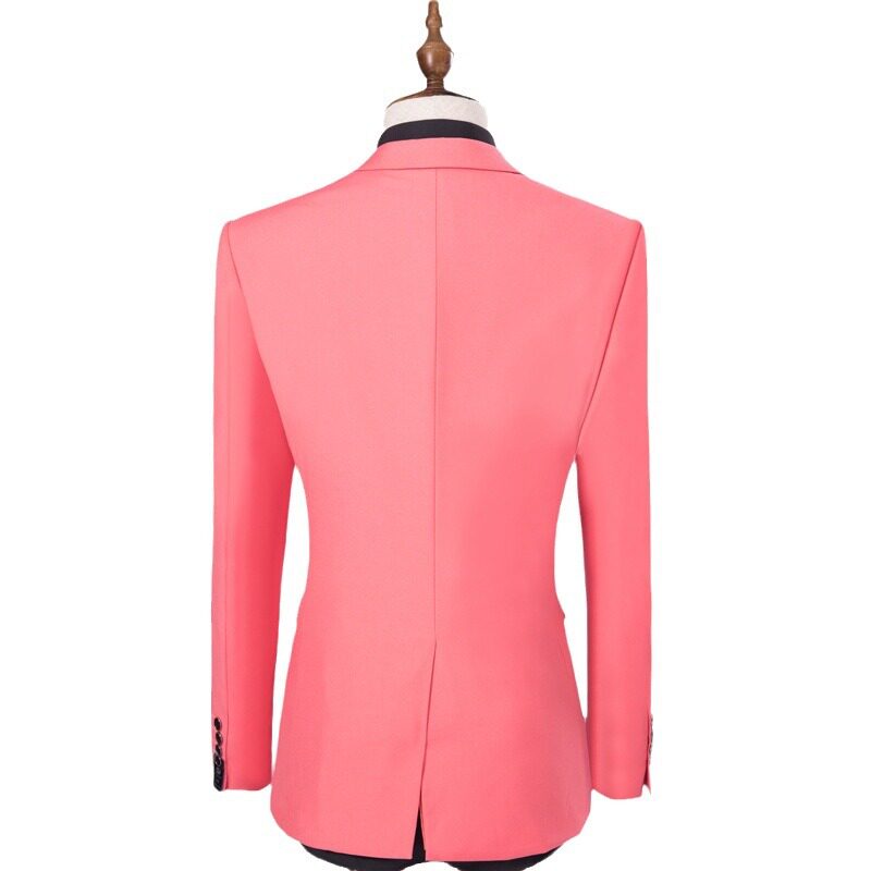 精品外贸潮男装时尚修身西装两件套男士新郎伴郎大码商务西服套装