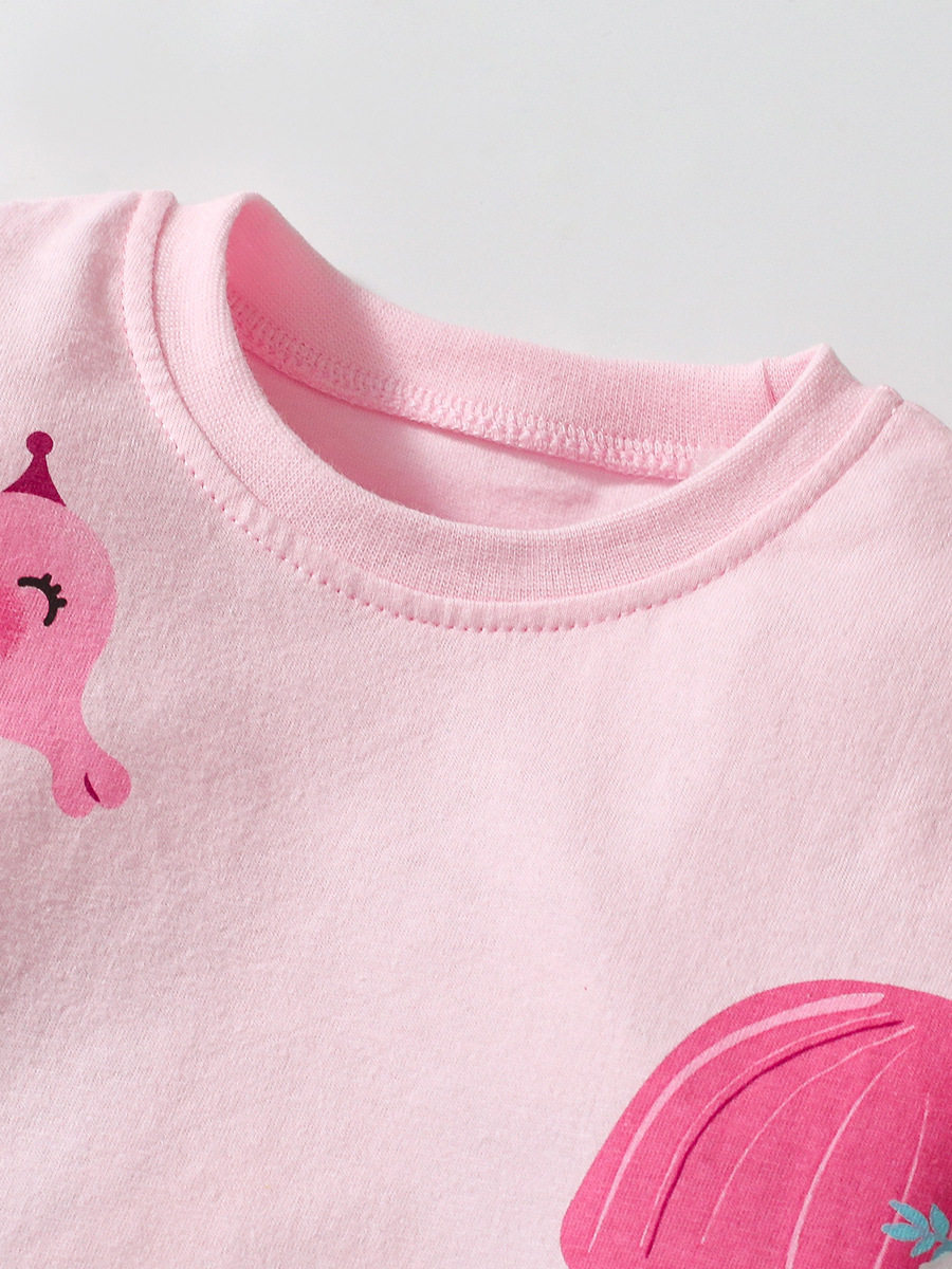 Ensemble fille d'automne sur mesure, t-shirt manche longue tout-petit, ensemble enfant dessin animé