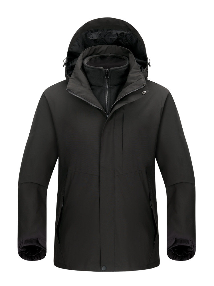 Couple Three-In-One Jacket Men's Windproof, Waterproof and Warm Outdoor Clothing Women's Silver Fox Velvet Warm Jacket Custom Logo