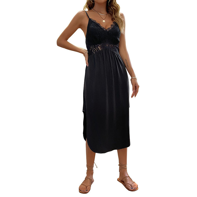 Lace Trimmed Cami Dress Sexy Summer Style Elegant Design Perfect for Parties or Casual Outings Wholesale Available