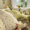 Xinjiang Class a Maternal and Infant Grade Cotton Double-Layer Washed Four-Piece Floral Bed Bed Sheets Bed Quilt Cover Student Dormitory Three-Piece Set
