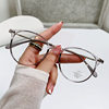 Red Riding Book Ultra-light Myopia Glasses Women's Cold Tea Anti-blue Glasses Round Face Can be Equipped with Optical Frame