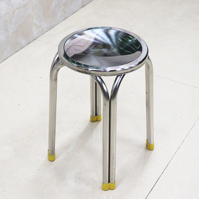 工业风不锈钢圆桌咖啡厅亚克力ins网红椅子奶茶店商用餐桌椅组合