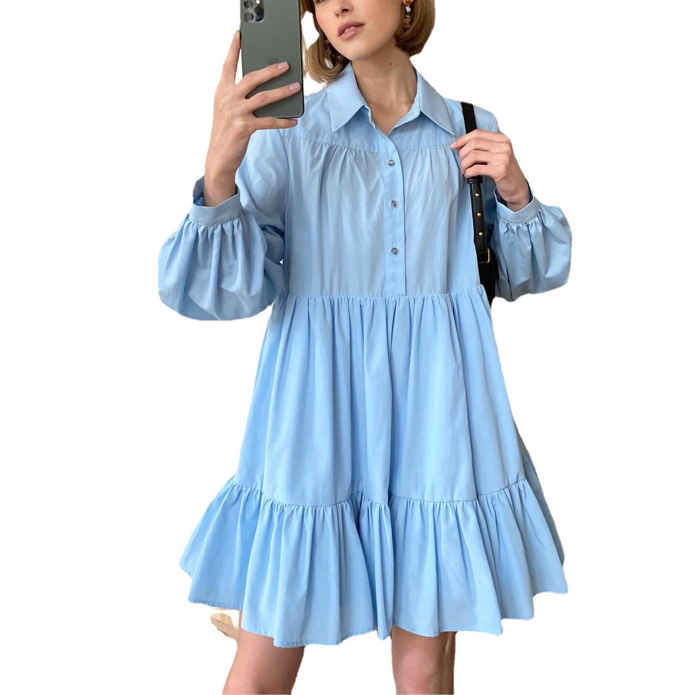 White Shirt Dress Spring Collection Minimalist Design Cotton Fabric Perfect for Office Wear Wholesale Available