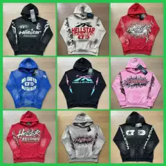 2024 Autumn Hell Star New European and American Trendy Brand Washed Vintage Hoodies for Men and Women, Youth Couple Outfits Sweatshirts