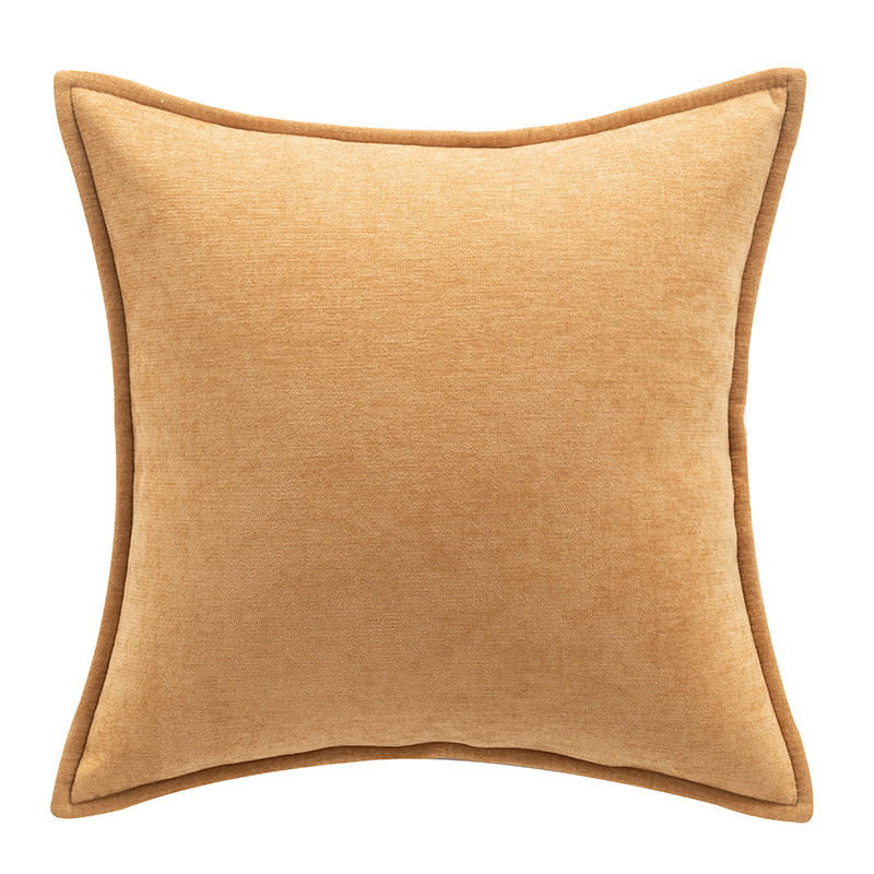 Cream Style Thickened Chenille Pillow Large Solid Color Living Room Sofa Square Waist Pillow Cushion Cover High-grade Back Cushion