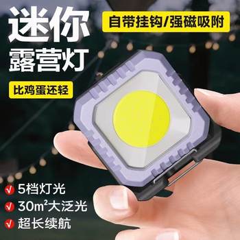 Cross-Border New Multifunctional Portable Lamp Digital Display Led Magnet Adsorption USB Charging Work Lamp Hanging Camping Lamp