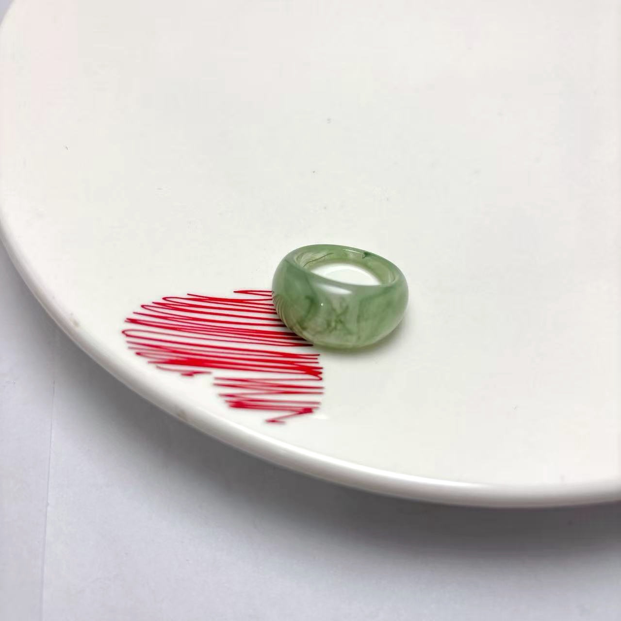 现货树脂醋酸戒指女混合彩色圆形方形指环套装外贸内销指圈批发