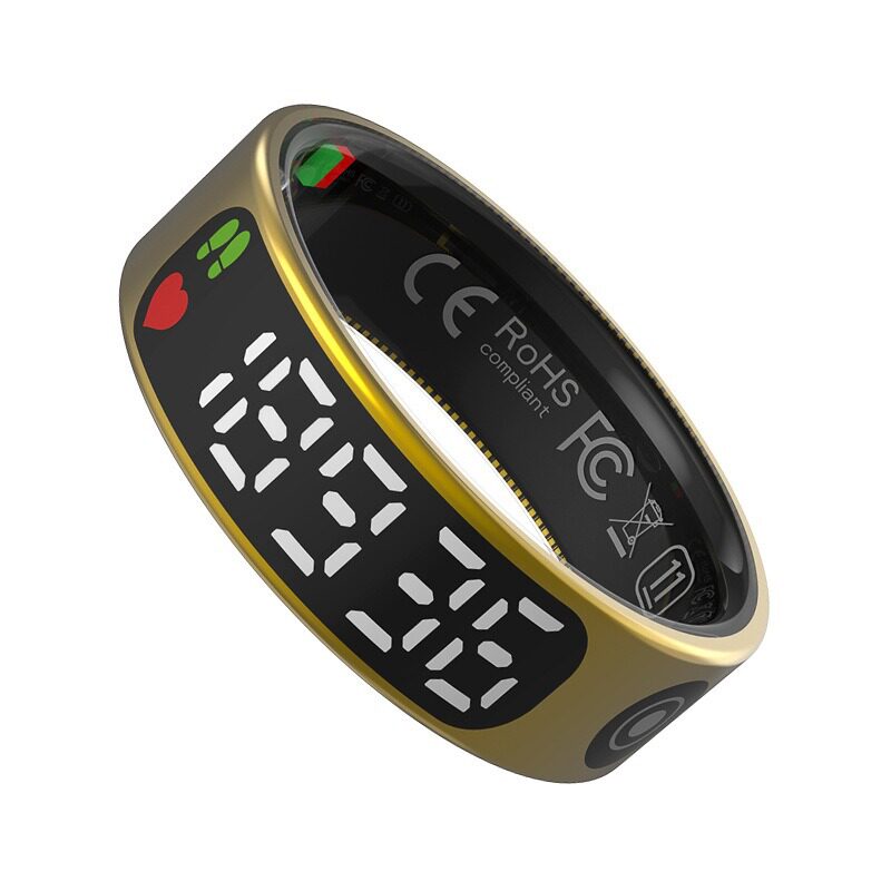 Cross-Border Smart Ring, Touch Screen, Digital Display, Heart Rate, Blood Oxygen, Sleep Monitoring, Bluetooth Waterproof Sports, Unisex