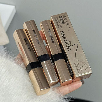 Resochi Foil Brick Three-Color Eye Shadow Stick Pearlescent One-Touch Makeup Non-Flying Powder Long-Lasting Makeup Color Lazy Eye Shadow Wholesale