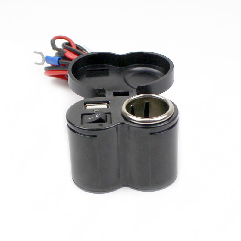 Cross-border wholesale motorcycle cigarette lighter mobile phone charger 12V car USB charger waterproof universal two-in-one