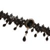 European and American Cross-Border Jewelry Black Choker Lace Clavicle Pendant Light Luxury High-End Necklace Hollow Tassel Gothic