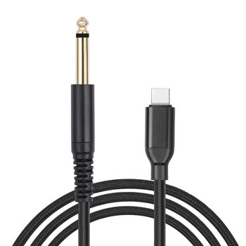 New built-in chip USB TYPE-C to 6.35mm electric guitar 1/4 TS to TYPE-C recording audio cable