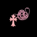 Hard resin pink cross necklace