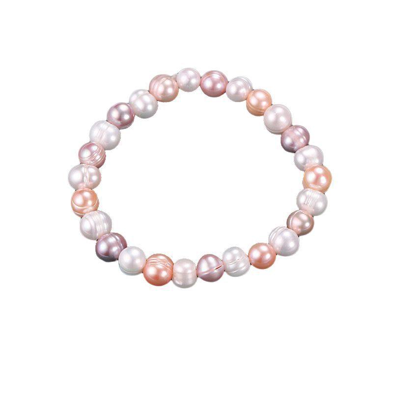 Jewelry Wholesale 7mm nearly round Baroque stall supply live broadcast selection freshwater pearl bracelet bracelet bracelet for women