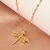 Light Luxury Stylish Cut Out Dragonfly Micro-paved Zircon Collarbone Necklace for Women