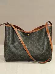 Vintage Triumphal Arch Monogram Leather Tote Bag for Women, Large Capacity Commuter Shopping Bag, Shoulder and Crossbody