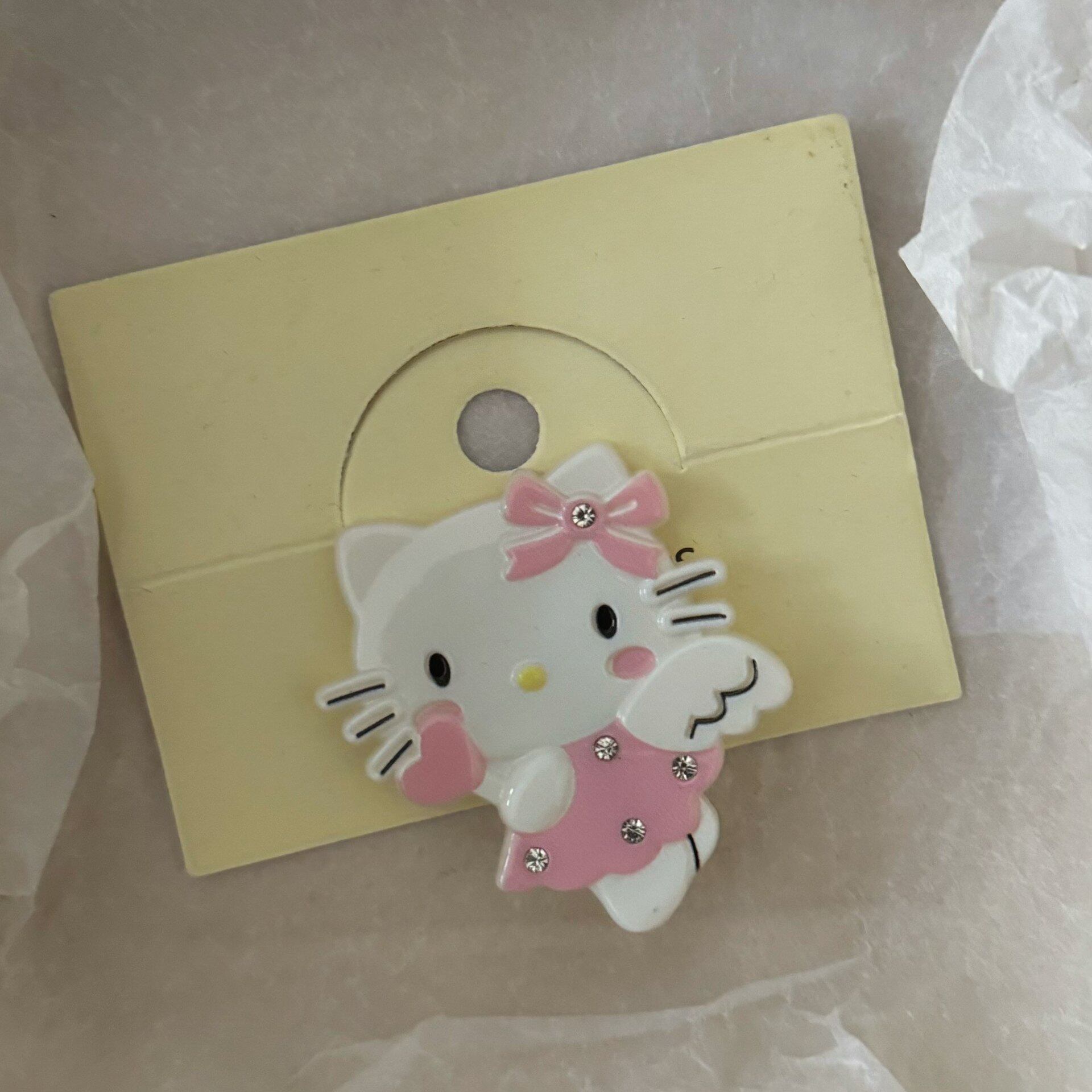 冬季新款奶油粉色猫咪翅膀发夹卡通甜美高颜值少女风刘海发卡发饰