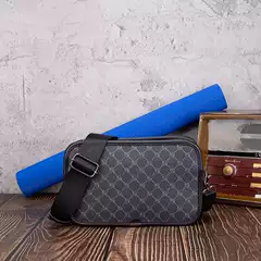 Plaid fashion shoulder bag street fashion small shoulder bag Korean style men's messenger bag casual commuter small square bag men's bag