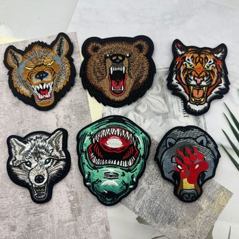Outdoor Bag Accessories Ebay Amazon Supply Spot Animal Armband Velcro Tiger Wolf Bear Cloth Label