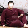 Autumn and Winter Men's Pajamas Plus Fat Plus Coral Velvet Warm Suit Plus Velvet Thickened Couple's Large Size Pajamas for Men