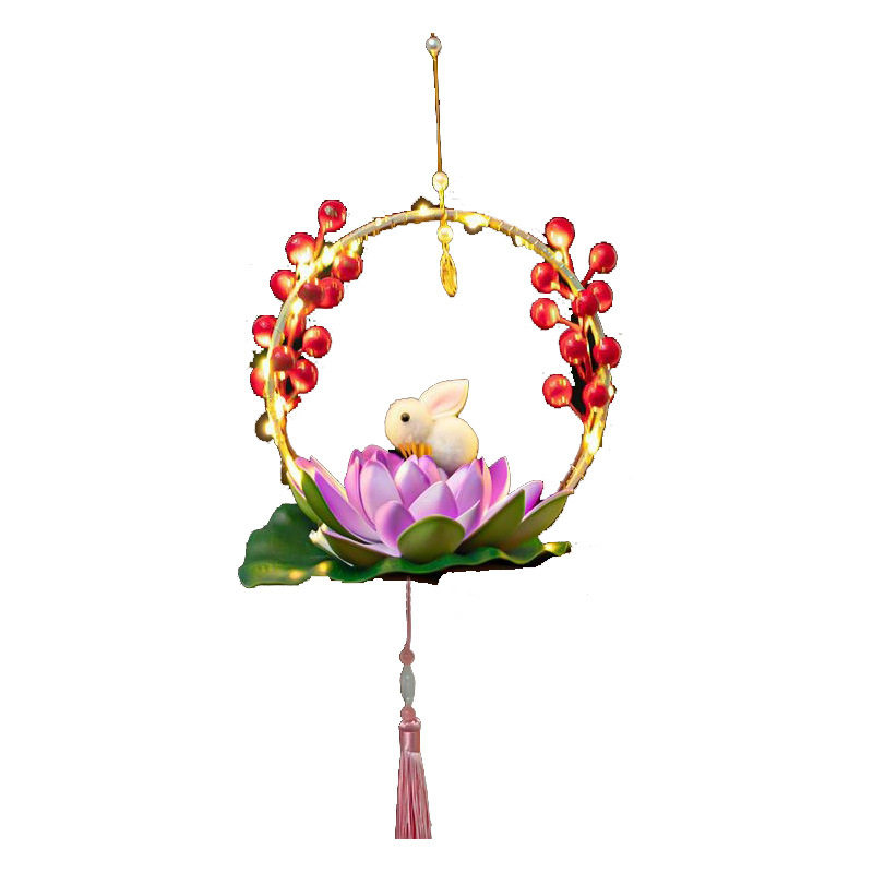 New Year Stall Small Goods New Year Small Lanterns Spring Festival Lanterns Chinese Style DIY Children's Handheld Lantern Lotus Lantern