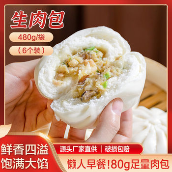 Source factory cantonese raw meat bag family 480g frozen breakfast semi-finished steamed buns instant tea snacks