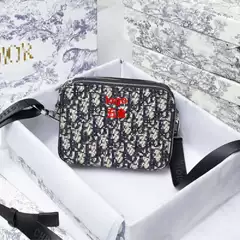 2023 new double-layer zipper multifunctional camera bag Denim floral fabric all-match shoulder bag women's messenger bag