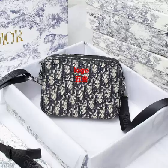 2023 new double-layer zipper multifunctional camera bag Denim floral fabric all-match shoulder bag women's messenger bag