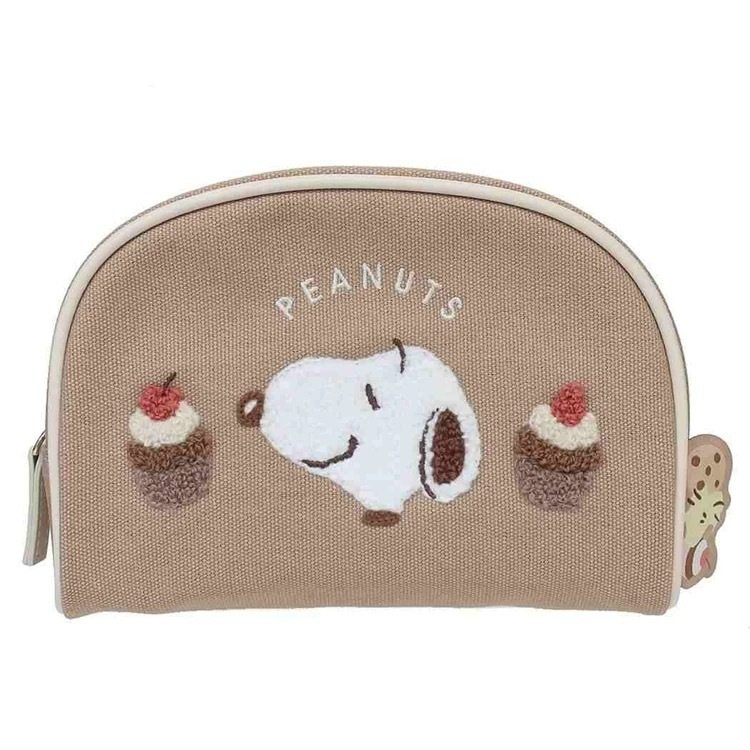 In-Stock Japanese Snoopy Plush Embroidered Makeup Bag Cartoon Cute Shell Bag Large Capacity Storage Bag