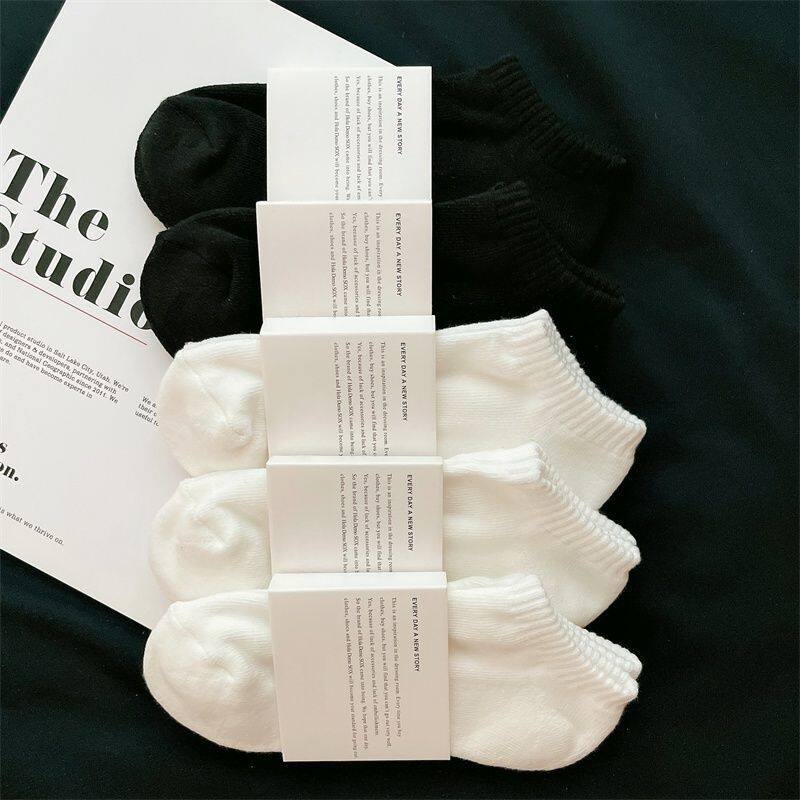 【新疆棉】7A抗菌袜子男女款夏季薄款短筒袜白色学生纯色运动船袜
