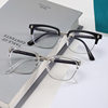 New Business Versatile Glasses Frames for Men, Lightweight and Translucent Gray Glasses Frames, Retro Eyebrow Frames, Metal Glasses Frames for Women Wholesale