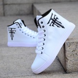 2021 мужская обувь, осенняя новая студенческая спортивная обувь, повседневная обувь, кроссовки с высоким берцем, корейская версия тренда кроссовок на шнуровке