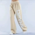 Off-white wide-leg pants with drawstring