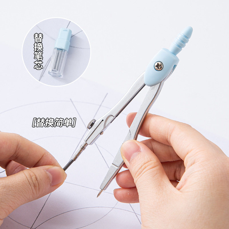 Student professional metal compasses two-piece multi-function measurement drawing suit geometry drawing tool manufacturers wholesale