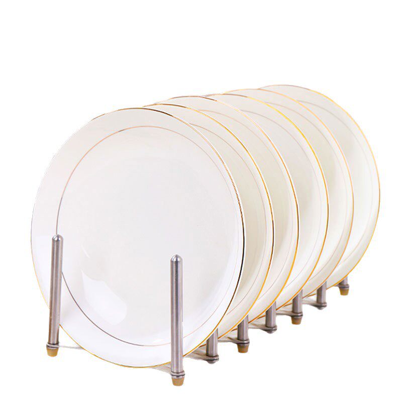 Plate Jingdezhen Ceramic Tableware Plate Household Dish Plate 8inch Rice Plate Round Plate Deep Plate Ceramic Dinner Plate Saucer